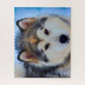Alaskaanse Husky hond. Legpuzzel (Verticaal)