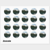 Alaskaanse kust bij schemering ronde sticker (Vel)