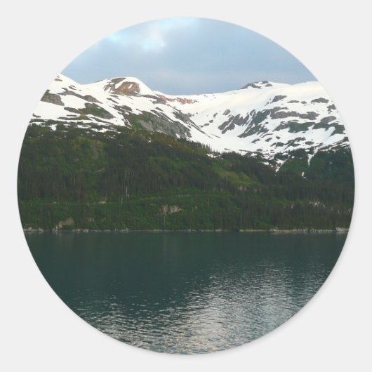 Alaskaanse kust bij schemering ronde sticker (Voorkant)