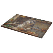 Alaskaanse Malamute Kookt in Keuken Snijplank (Hoek)