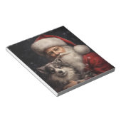 Alaskaanse Malamute met Kerstman Kerstmis Notitieblok (Schuin)