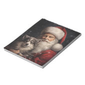 Alaskaanse Malamute met Kerstman Kerstmis Notitieblok (Linkerzijde)