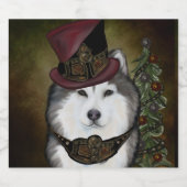Alaskaanse Malamute Sparkling Wijnetiket (Enkel label)