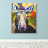 Alaskaanse Mr. Moosey Eland Canvasprint Canvas Afdruk (Insitu (Houten vloer))