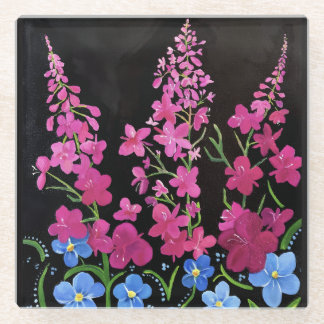 Alaskaanse Uitbundigheid Fireweed Glas Onderzetter