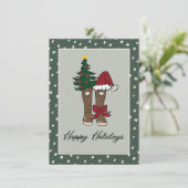 Alaskaanse vakantie laarzen feestdagenkaart (Staand voorkant)