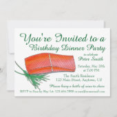 Alaskaanse Zalm Zeevruchten Verjaardagsdiner Feest Kaart (Voorkant)