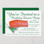 Alaskaanse Zalm Zeevruchten Verjaardagsdiner Feest Kaart (Voorkant / Achterkant)