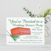 Alaskaanse zalm zeevruchten verjaardagsdinerfeest kaart (Staand voorkant)