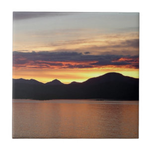 Alaskaanse Zonsondergang I Mooie Alaska-fotografie Tegeltje