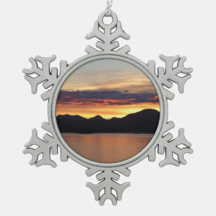 Alaskaanse Zonsondergang I Mooie Alaska-fotografie Tin Sneeuwvlok Ornament