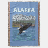 AlaskaBald Eagle Vintage Travel Poster Deken (Voorkant Verticaal)