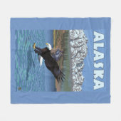 AlaskaBald Eagle Vintage Travel Poster Fleece Deken (Voorkant (Horizontaal))