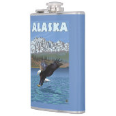 AlaskaBald Eagle Vintage Travel Poster Heupfles (Links)