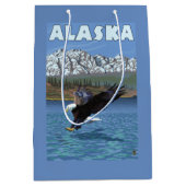 AlaskaBald Eagle Vintage Travel Poster Medium Cadeauzakje (Voorkant)