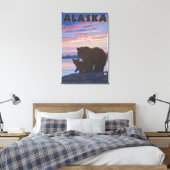 AlaskaBear en Cub Canvas Afdruk (Insitu (Slaapkamer))