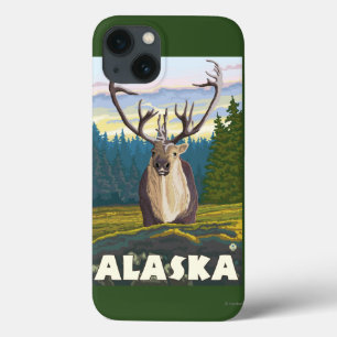 AlaskaCaribou in het wild Vintage Reizen Case-Mate iPhone Case