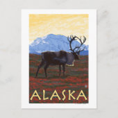 AlaskaCaribou Vintage Travel Poster Briefkaart (Voorkant)