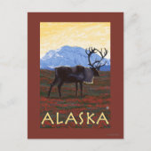 AlaskaCaribou Vintage Travel Poster Briefkaart (Voorkant)