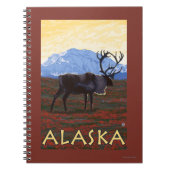 AlaskaCaribou Vintage Travel Poster Notitieboek (Voorkant)
