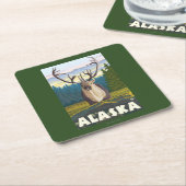 AlaskaCariou in de Wilde Vintage Revel Kartonnen Onderzetters (Schuin)