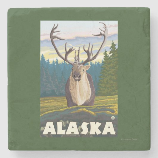 AlaskaCariou in de Wilde Vintage Revel Stenen Onderzetter (Voorkant)