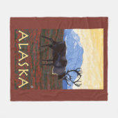 AlaskaCariou Vintage Travel Poster Fleece Deken (Voorkant (Horizontaal))