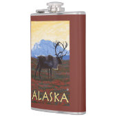 AlaskaCariou Vintage Travel Poster Heupfles (Links)