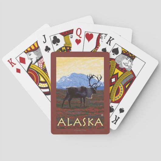 AlaskaCariou Vintage Travel Poster Speelkaarten (Achterkant)