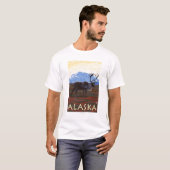 AlaskaCariou Vintage Travel Poster T-shirt (Voorkant volledig)