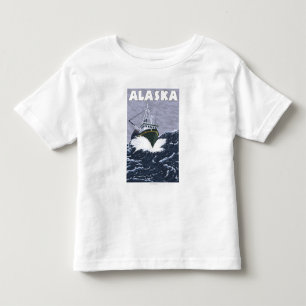 AlaskaCrab Boat Vintage Travel Poster Kinder Shirts