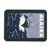AlaskaCrab Boat Vintage Travel Poster Magneet (Horizontaal)
