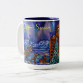 Alaska'Dit is de Seizoenholiday Kapitein Cook Hote Tweekleurige Koffiemok (Voorkant links)