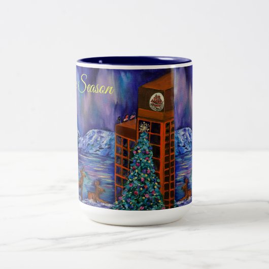 Alaska'Dit is de Seizoenholiday Kapitein Cook Hote Tweekleurige Koffiemok (Center)