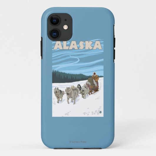 AlaskaDogsledding Vintage Travel Poster Case-Mate iPhone Case (Achterkant)