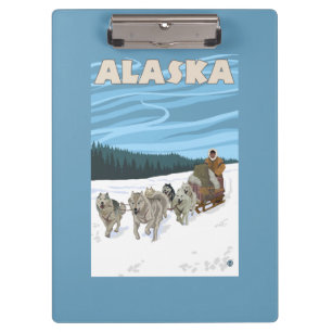AlaskaDogsledding Vintage Travel Poster Klembord