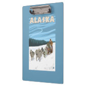 AlaskaDogsledding Vintage Travel Poster Klembord (Links)