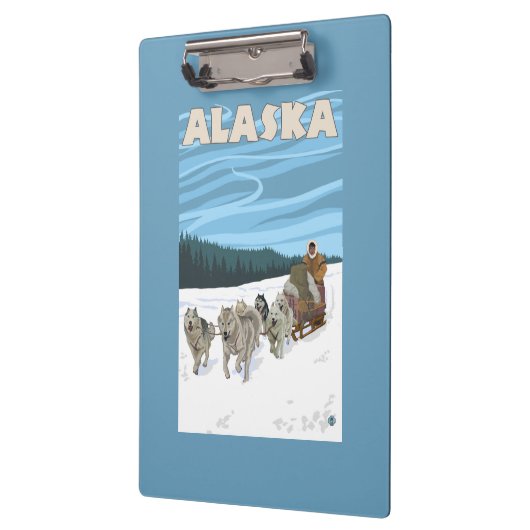 AlaskaDogsledding Vintage Travel Poster Klembord (Links)
