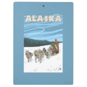 AlaskaDogsledding Vintage Travel Poster Klembord (Achterkant)