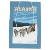 AlaskaDogsledding Vintage Travel Poster Medium Cadeauzakje (Achterkant)