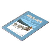 AlaskaDogsledding Vintage Travel Poster Notitieboek (Linkerzijde)
