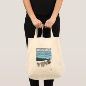 AlaskaDogsledding Vintage Travel Poster Tote Bag (Voorkant (product))