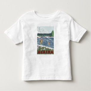 AlaskaFly Fisherman Vintage Travel Poster Kinder Shirts