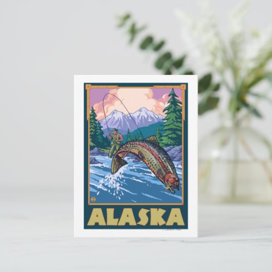 AlaskaFly Vist Scene Briefkaart (Staand voorkant)