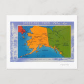 AlaskaGroetings van de kaart van Alaska (Voorkant)