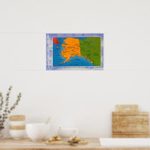 AlaskaGroetings van de kaart van Alaska Poster (Keuken)