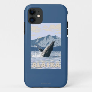 AlaskaHumpback Whale Vintage Travel Poster Case-Mate iPhone Case