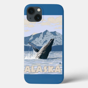 AlaskaHumpback Whale Vintage Travel Poster Case-Mate iPhone Case