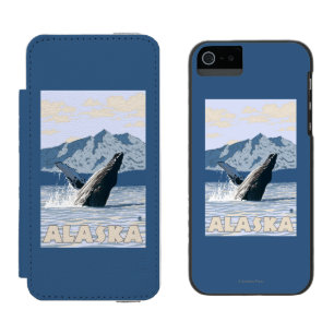 AlaskaHumpback Whale Vintage Travel Poster
