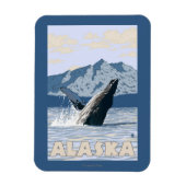 AlaskaHumpback Whale Vintage Travel Poster Magneet (Verticaal)
